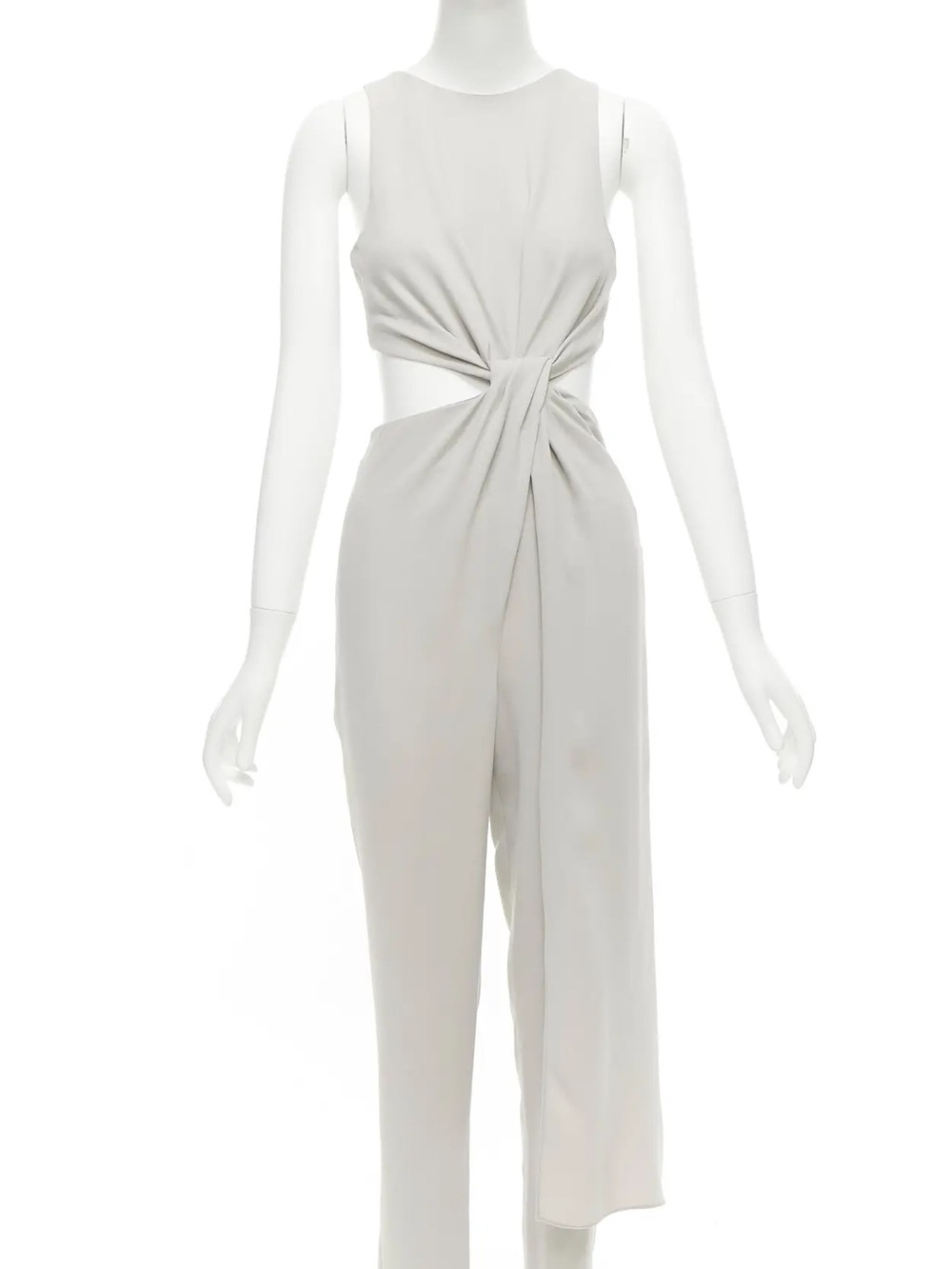 Halston Heritage Taupe Draped Jumpsuit Size 6